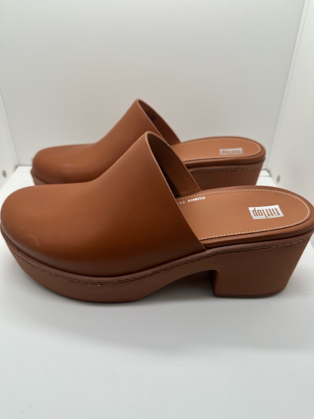 Fitflop Pilar Women’s Platform Leather Mules Size 10 - Picture 4 of 9